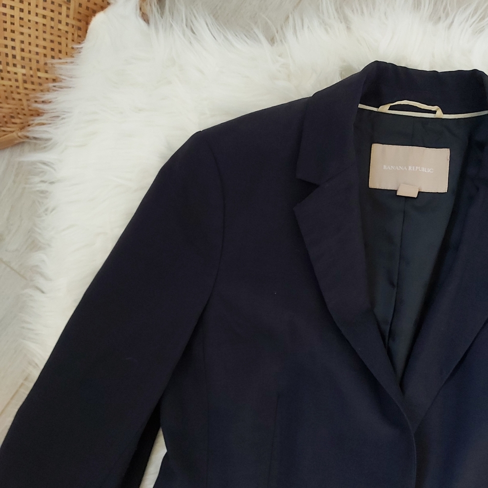 Navy Wool fitted Banana Republic Blazer - Picture 5 of 11